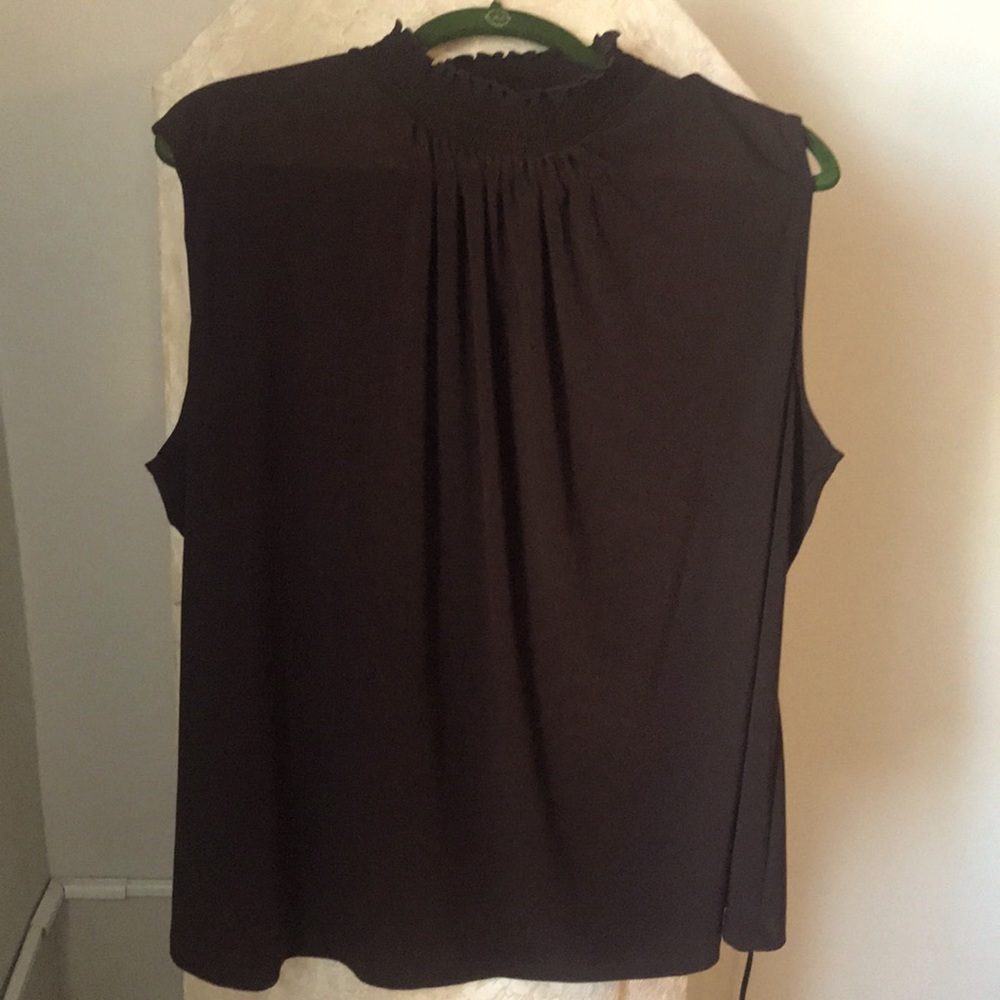 Cato Brown Bunched High Neck Top size 22/24W